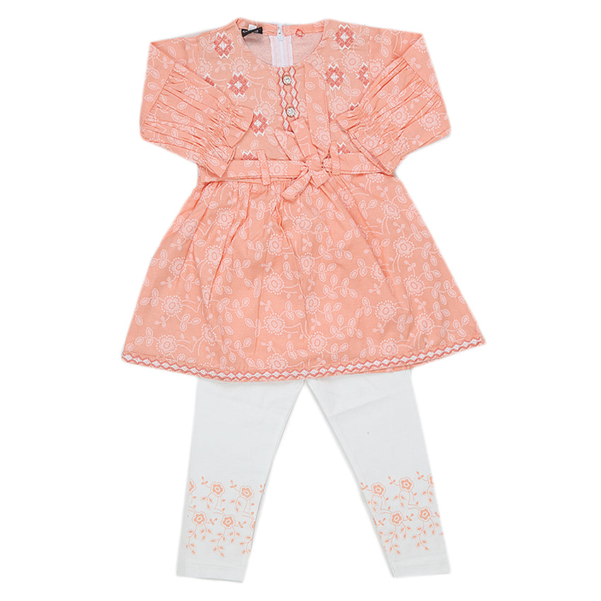 Girls Pajama Suit 1035 Peach - A, Kids, Girls Sets And Suits, Chase Value, Chase Value