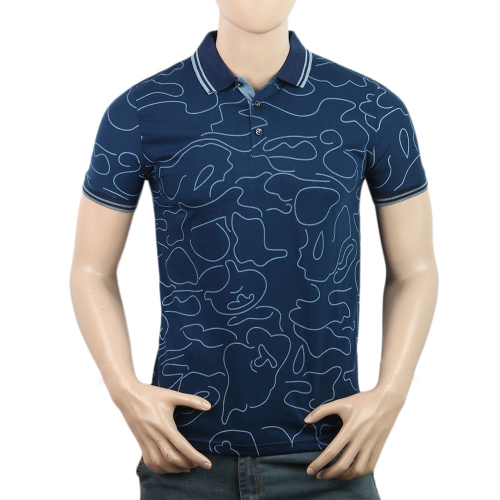 Men's Half Sleeves Polo T-Shirt - Navy Blue, Men, T-Shirts And Polos, Chase Value, Chase Value