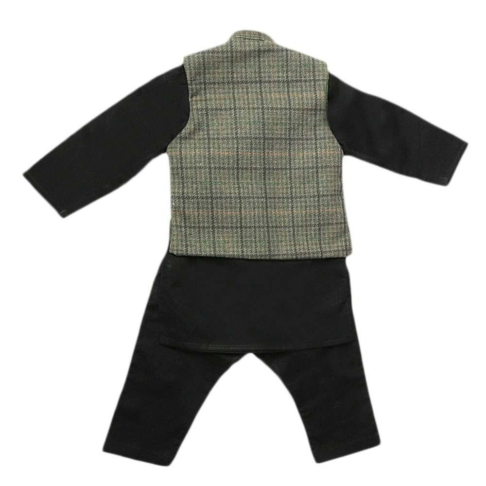 Boys WaistCoat Shalwar Suit - Olive Green, Kids, Boys Shalwar Kameez, Chase Value, Chase Value