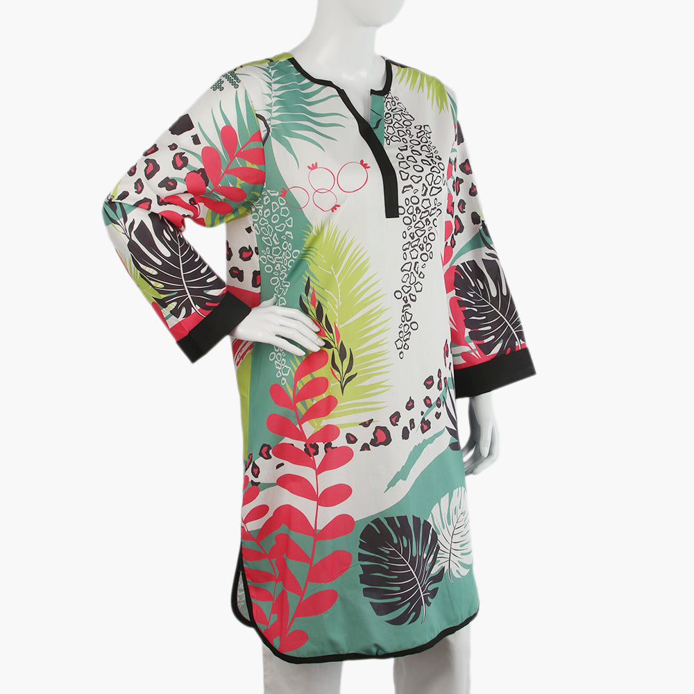 Women's Digital Printed Kurti - White, Women Ready Kurtis, Chase Value, Chase Value