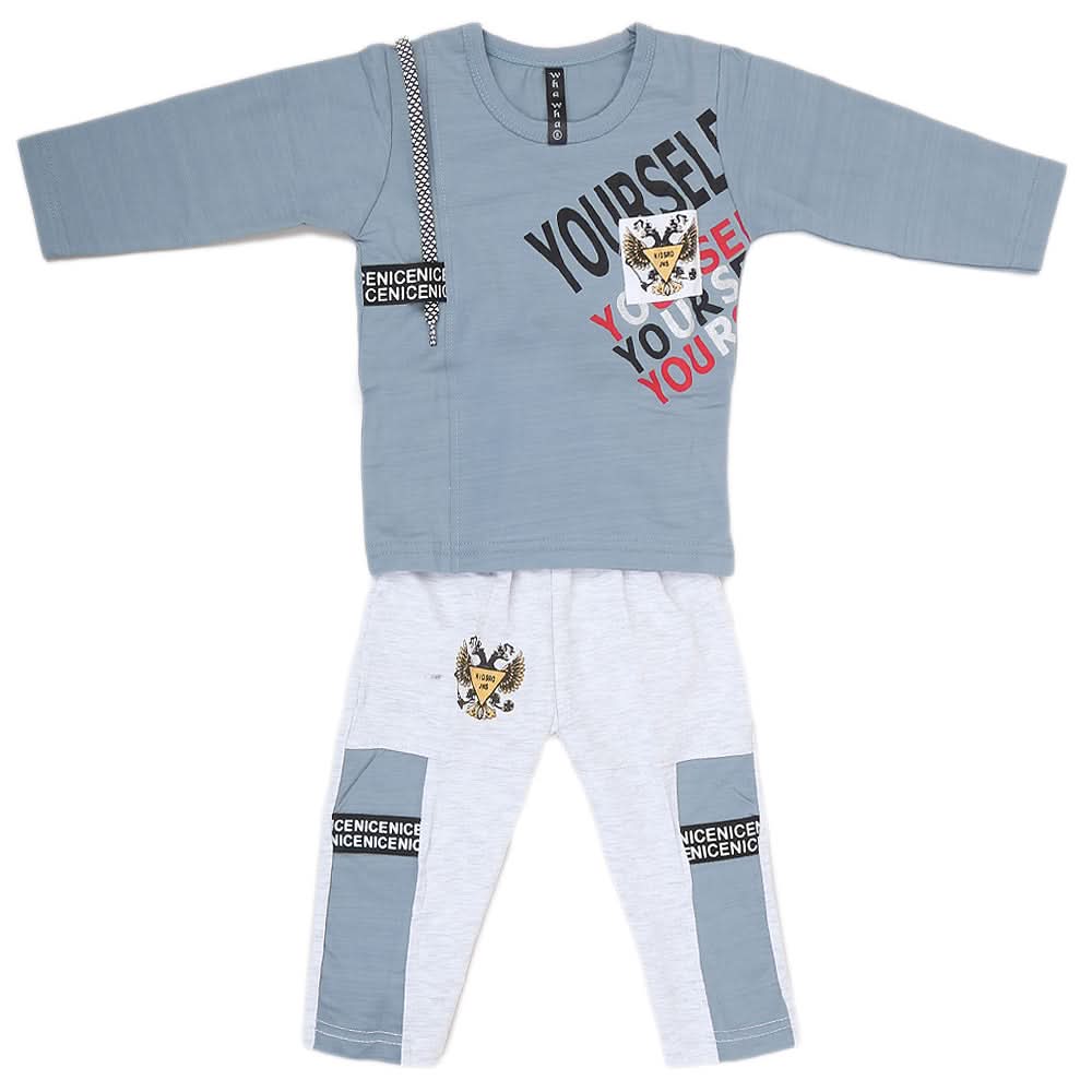 Boys Full Sleeves Suit (42612) - Steel Blue, Kids, Boys Sets And Suits, Chase Value, Chase Value
