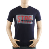 Men's Half Sleeves Lycra Print T-Shirt - Navy Blue, Men's T-Shirts & Polos, Chase Value, Chase Value