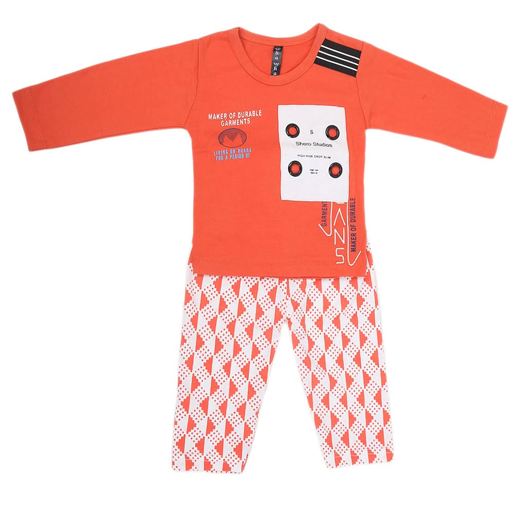 Boys Full Sleeves Suit (42414) - Orange, Kids, Boys Sets And Suits, Chase Value, Chase Value