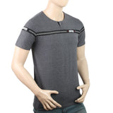 Men's Half Sleeves Round Neck T-Shirt - Grey, Men, T-Shirts And Polos, Chase Value, Chase Value