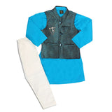 Boys Waistcoat Shalwar Suit - Sea Green, Kids, Boys Shalwar Kameez, Chase Value, Chase Value