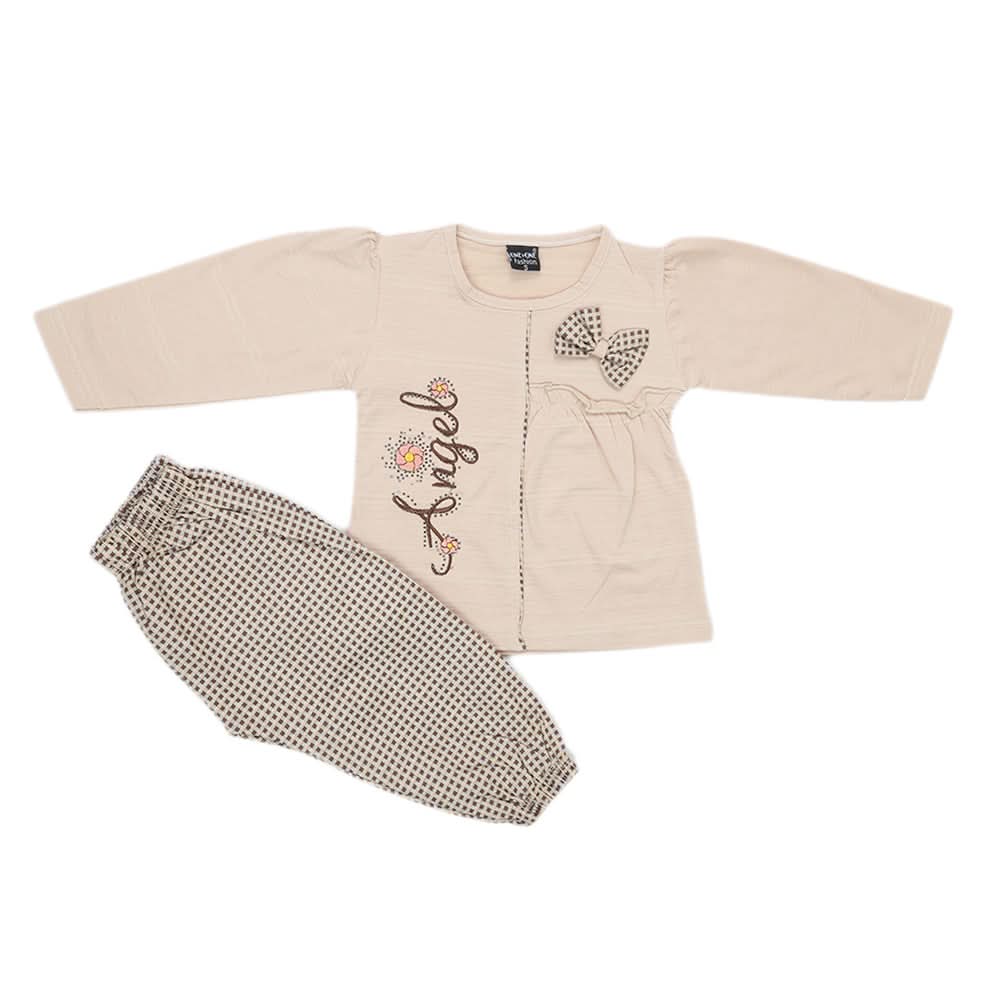 Girls Pajama Suit Lyc 1058 Beige - A, Kids, Girls Sets And Suits, Chase Value, Chase Value