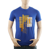 Men's Half Sleeves Lycra Print T-Shirt - Royal Blue, Men's T-Shirts & Polos, Chase Value, Chase Value
