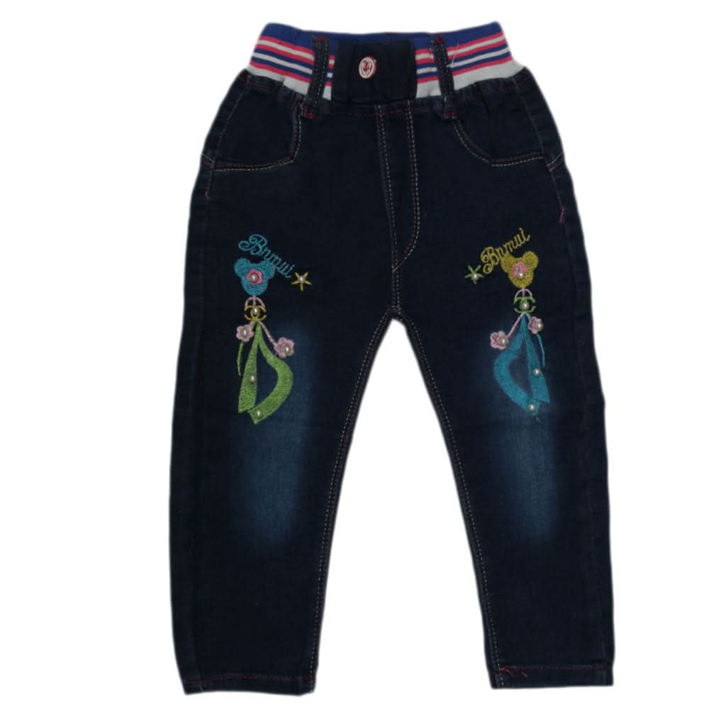 Girl's Denim Pant - Blue, Kids, Pants And Capri, Chase Value, Chase Value