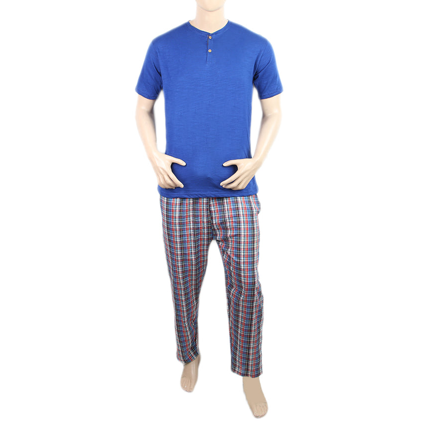 Men's Night Sleep Suit - Royal Blue, Men, Nightwear, Chase Value, Chase Value