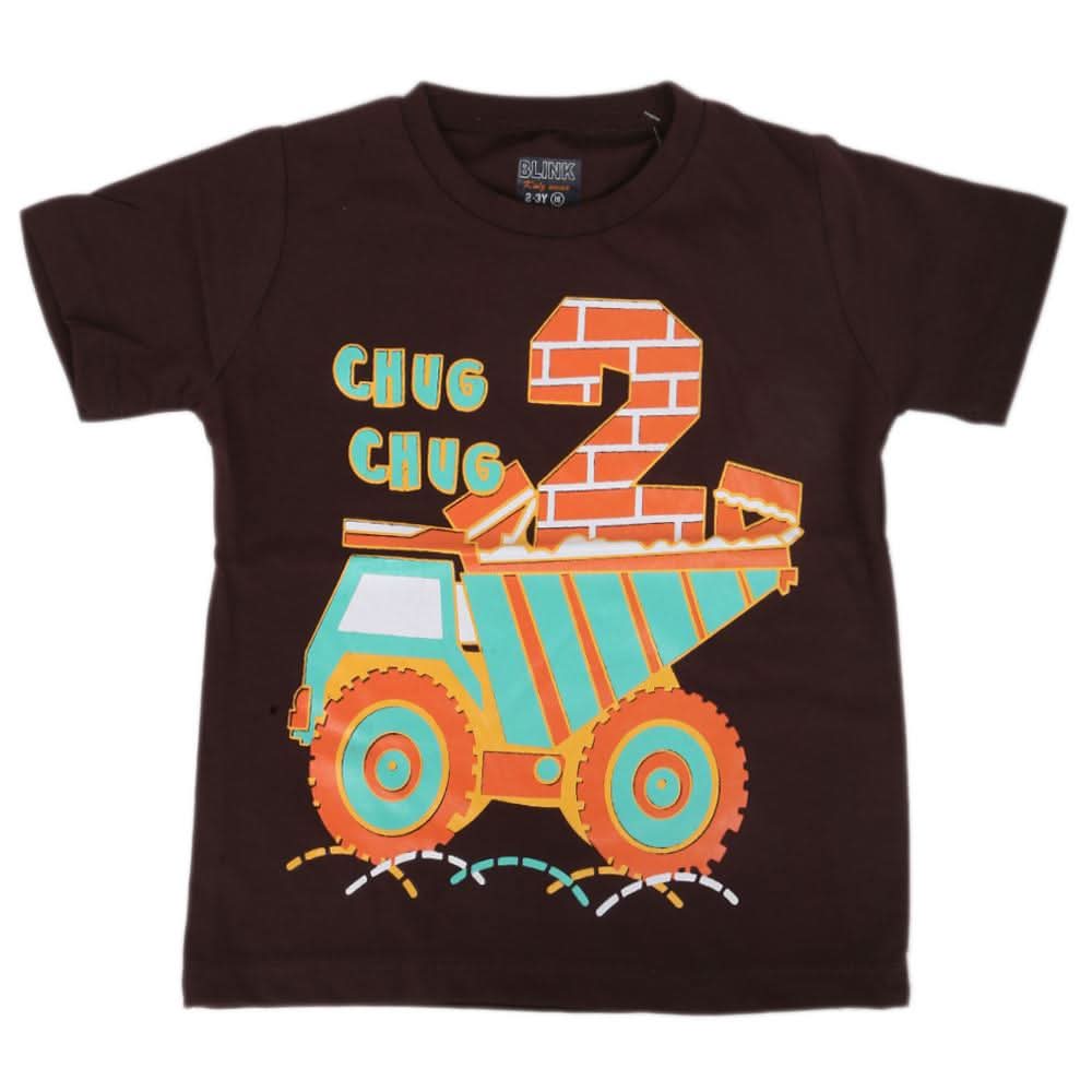Boys Half Sleeves Jersey T-Shirt 4147 - Coffee, Kids, Boys T-Shirts, Chase Value, Chase Value