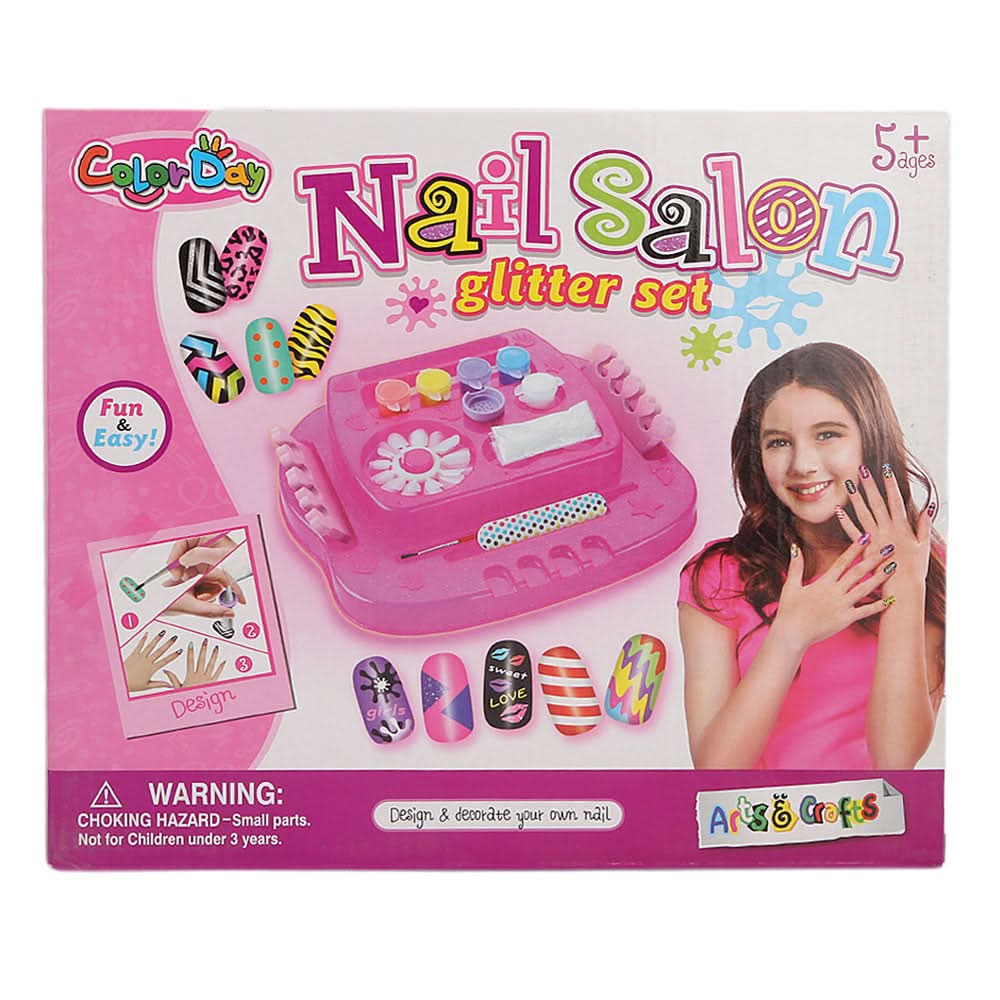 Nail Saloon Glitter Set - Pink, Kids, Cosmetic and Kitchen Sets, Chase Value, Chase Value