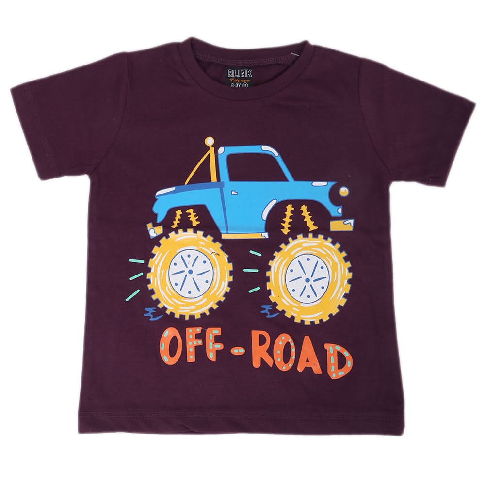 Boys Round Neck Half Sleeves T-Shirt - Purple, Kids, Boys T-Shirts, Chase Value, Chase Value