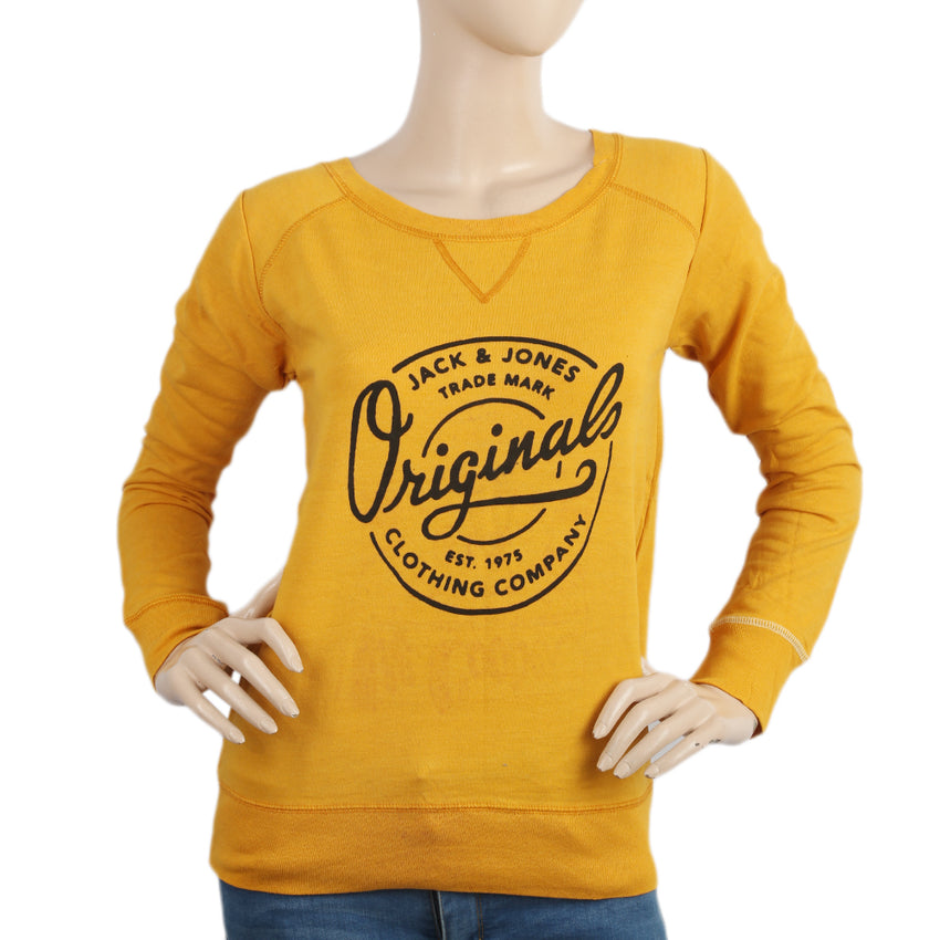 Women's Full Sleeves T-Shirt - Mustard, Women, T-Shirts And Tops, Chase Value, Chase Value
