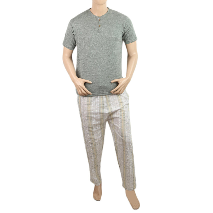 Men's Night Sleep Suit - Grey, Men, Nightwear, Chase Value, Chase Value
