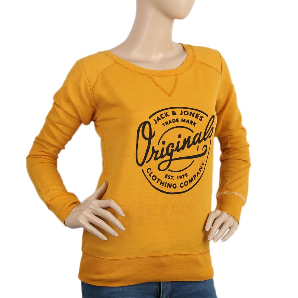 Women's Full Sleeves T-Shirt - Mustard, Women, T-Shirts And Tops, Chase Value, Chase Value