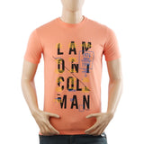 Men's Half Sleeves Lycra Print T-Shirt - Peach, Men's T-Shirts & Polos, Chase Value, Chase Value