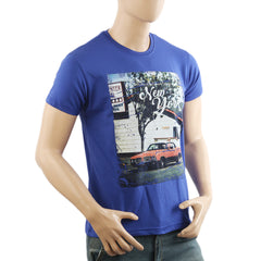 Men's Half Sleeves Digital Print T-Shirt - Royal Blue, Men's T-Shirts & Polos, Chase Value, Chase Value