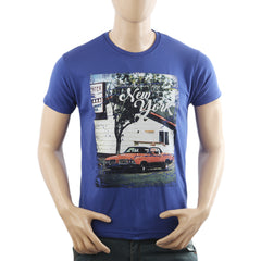Men's Half Sleeves Digital Print T-Shirt - Royal Blue, Men's T-Shirts & Polos, Chase Value, Chase Value