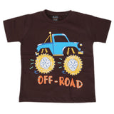 Boys Round Neck Half Sleeves T-Shirt - Brown, Kids, Boys T-Shirts, Chase Value, Chase Value