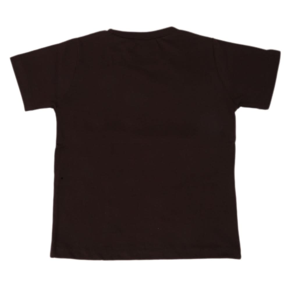 Boys Round Neck Half Sleeves T-Shirt - Brown, Kids, Boys T-Shirts, Chase Value, Chase Value