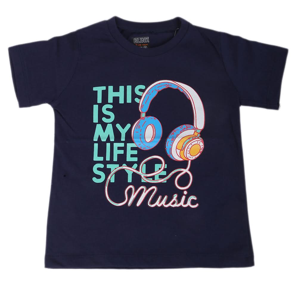 Boys Half Sleeves Jersey T-Shirt 4142 - Navy Blue, Kids, Boys T-Shirts, Chase Value, Chase Value