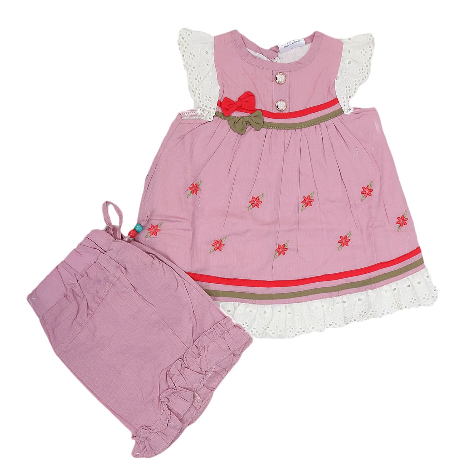 Newborn Girls Half Sleeves Short Suit - Light Pink, Kids, NB Girls Sets And Suits, Chase Value, Chase Value