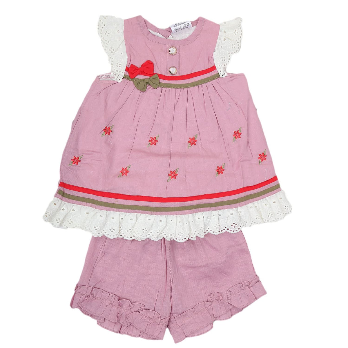 Newborn Girls Half Sleeves Short Suit - Light Pink, Kids, NB Girls Sets And Suits, Chase Value, Chase Value
