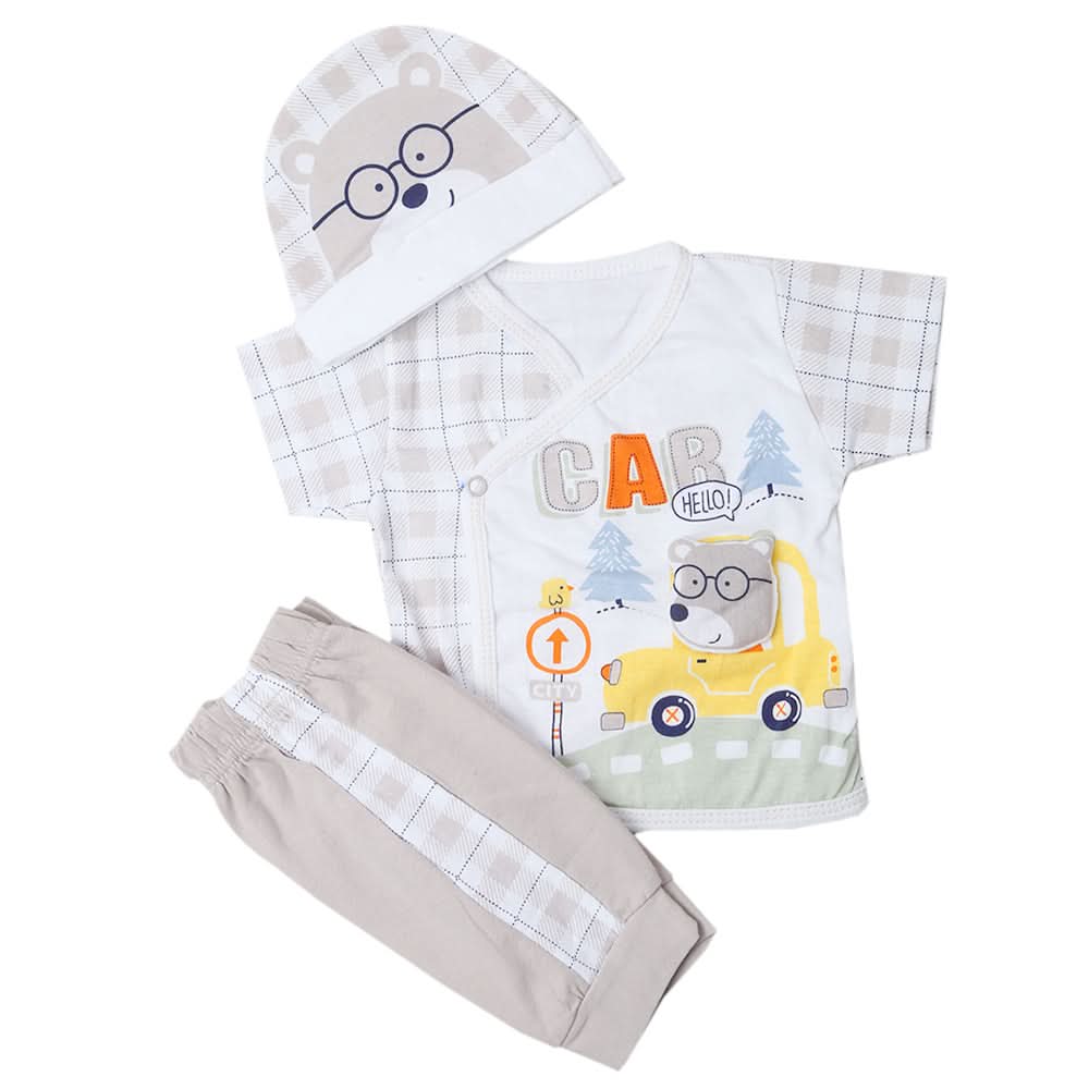 Newborn Boys Half Sleeves Suit - Beige, Kids, New Born Boys Sets And Suits, Chase Value, Chase Value