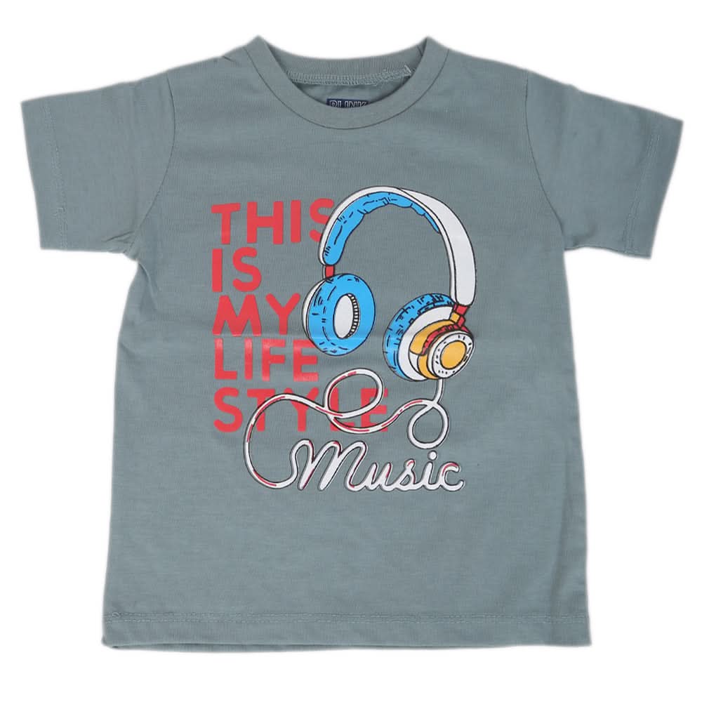 Boys Half Sleeves Jersey T-Shirt 4142 - Steel Grey, Kids, Boys T-Shirts, Chase Value, Chase Value
