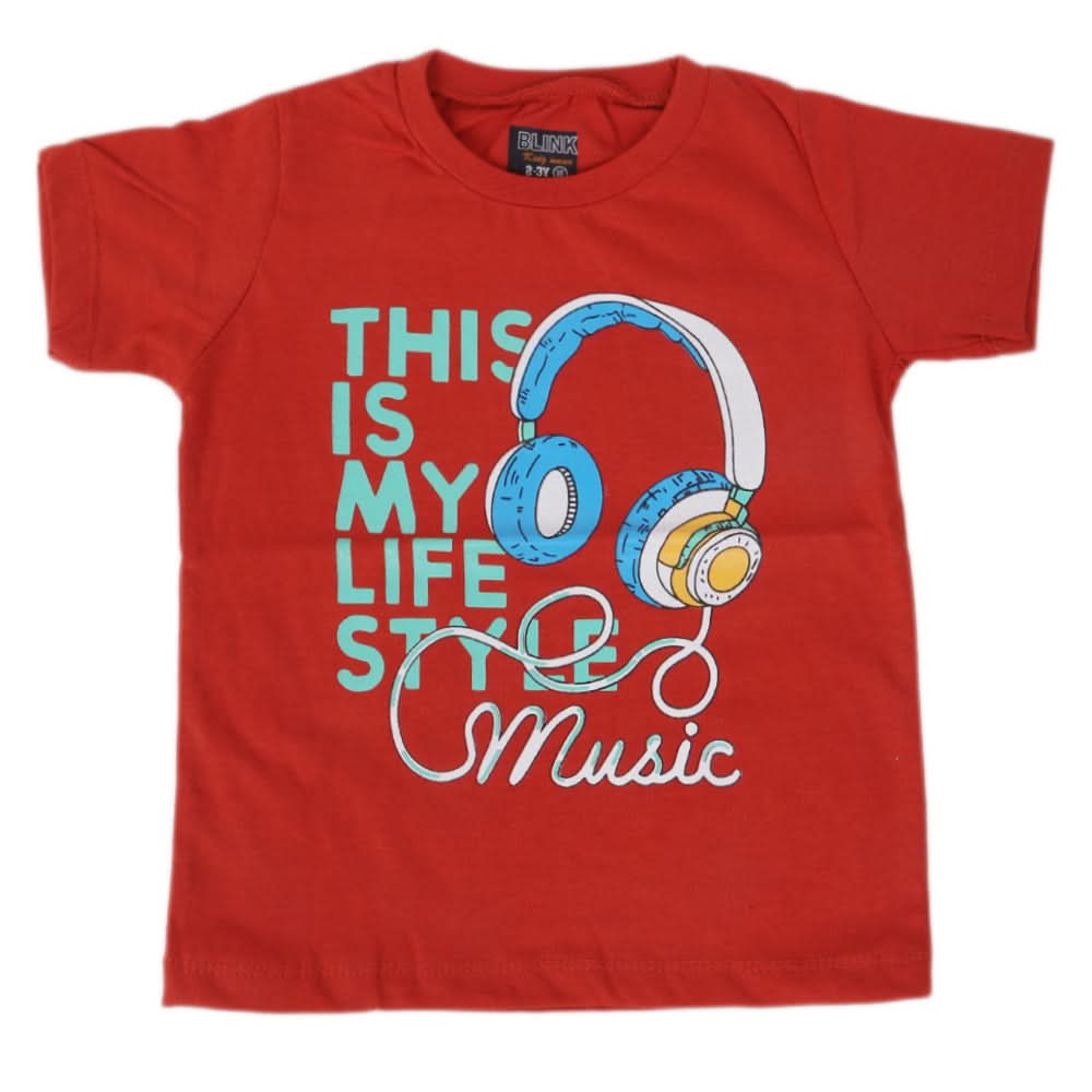 Boys Half Sleeves Jersey T-Shirt 4142 - Rust, Kids, Boys T-Shirts, Chase Value, Chase Value