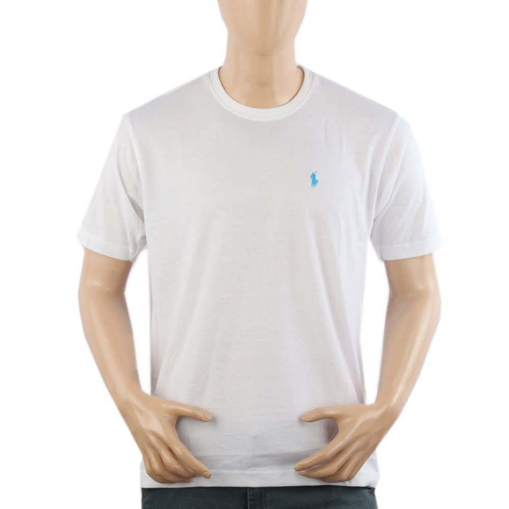 Men's Half Sleeves Round Neck T-Shirt - White, Men's T-Shirts & Polos, Chase Value, Chase Value