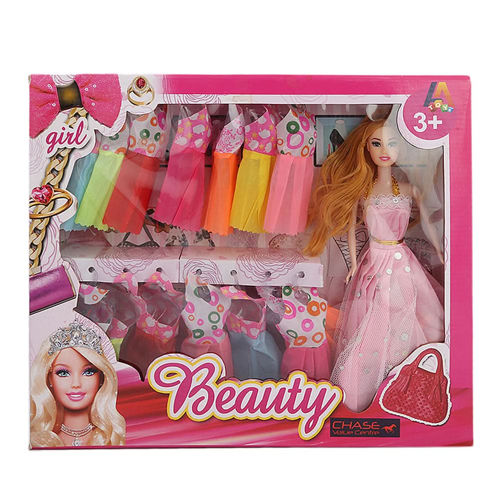 Barbie Doll With Accessories - Pink, Kids, Dolls and House, Chase Value, Chase Value