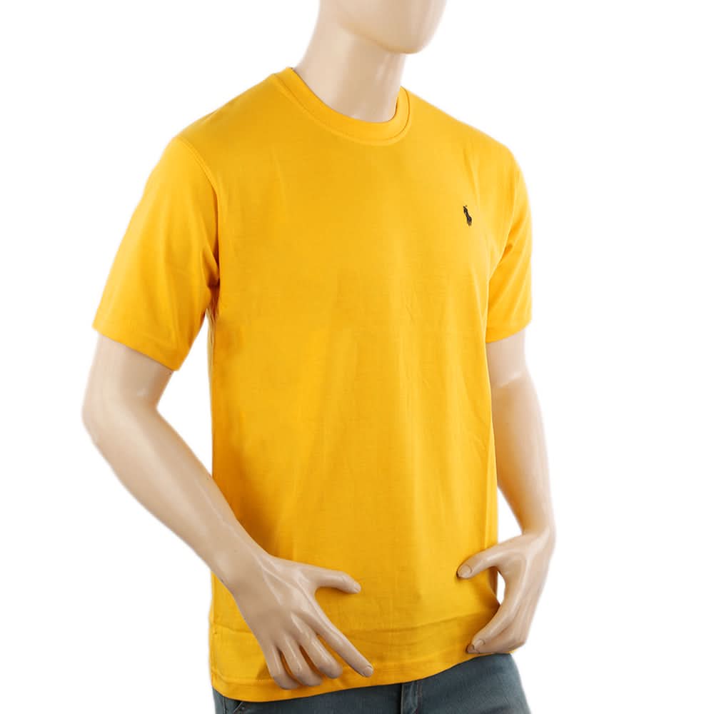 Men's Half Sleeves Round Neck T-Shirt - Yellow, Men's T-Shirts & Polos, Chase Value, Chase Value