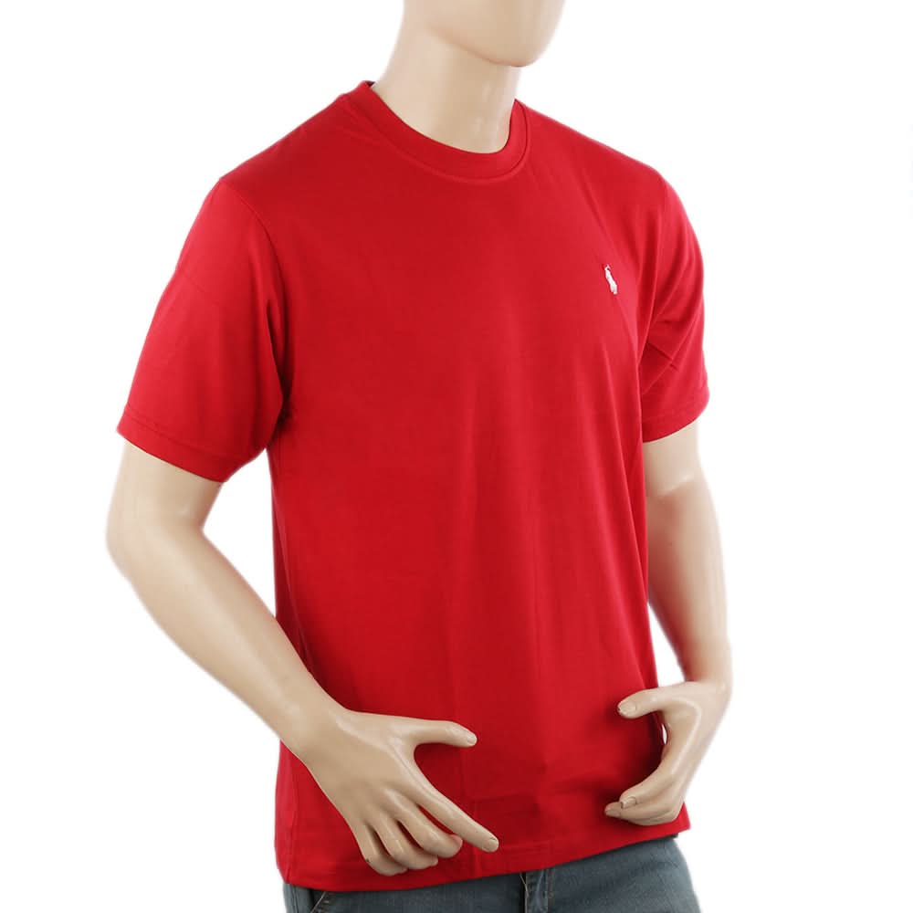 Men's Half Sleeves Round Neck T-Shirt - Red, Men's T-Shirts & Polos, Chase Value, Chase Value
