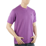 Men's Half Sleeves Round Neck T-Shirt - Purple, Men's T-Shirts & Polos, Chase Value, Chase Value