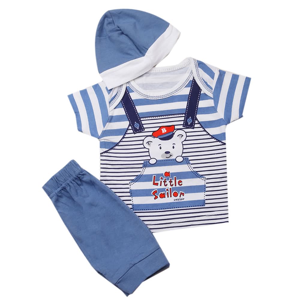Newborn Boys Half Sleeves Suit - Blue, Kids, New Born Boys Sets And Suits, Chase Value, Chase Value