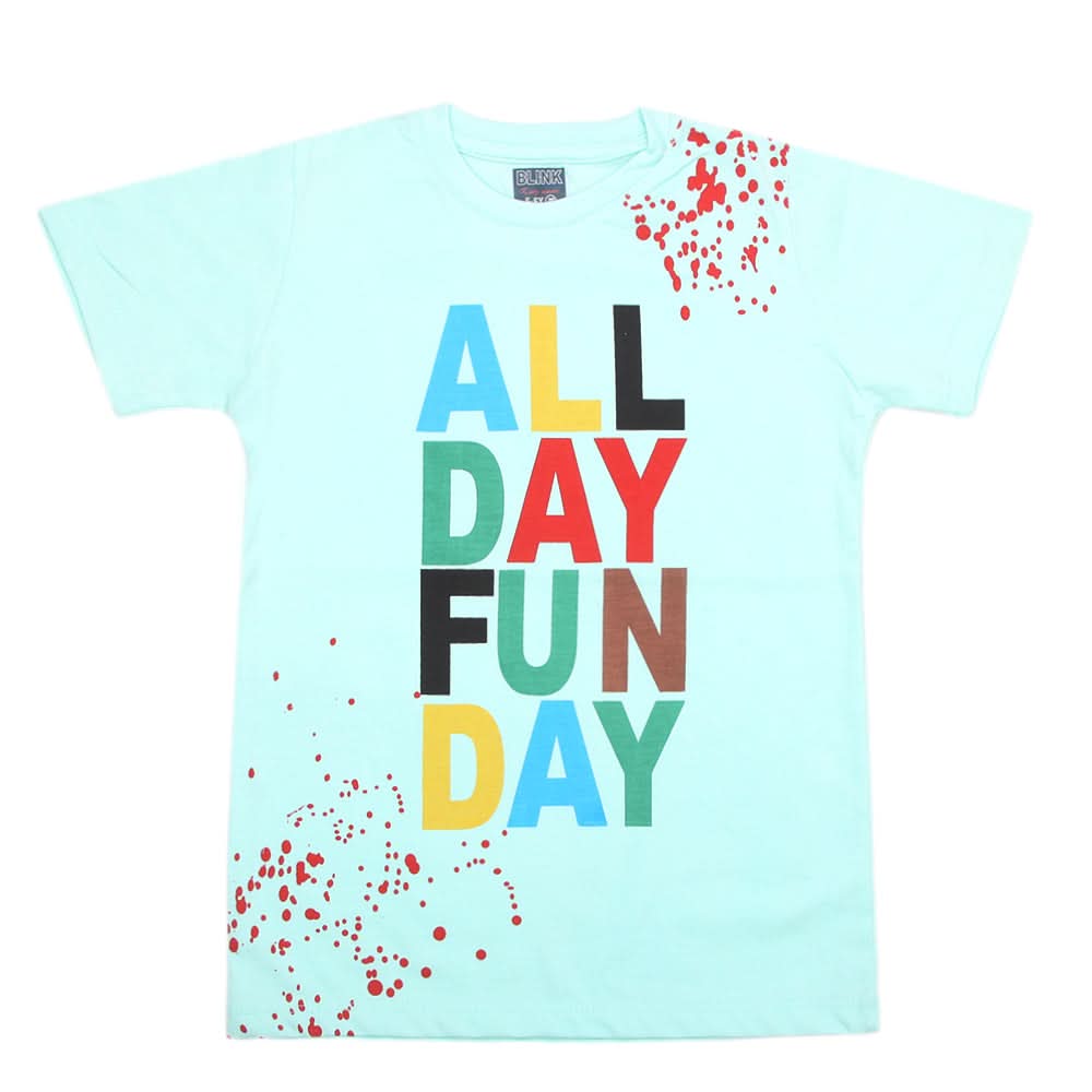 Boys Half Sleeves Jersey T-Shirt - Cyan, Kids, Boys T-Shirts, Chase Value, Chase Value