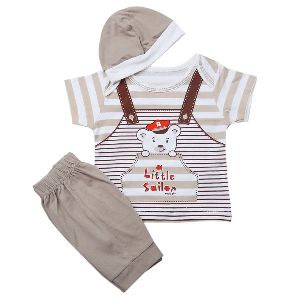 Newborn Boys Half Sleeves Suit - Brown, Kids, New Born Boys Sets And Suits, Chase Value, Chase Value