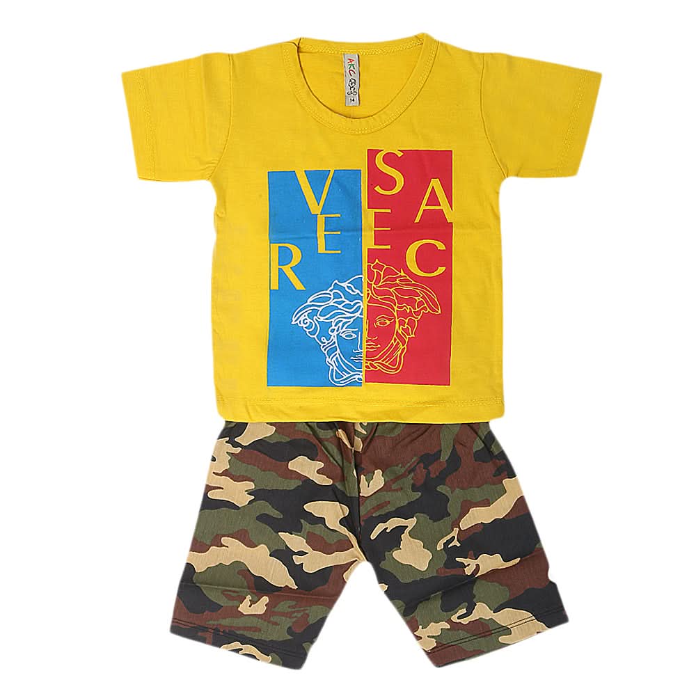 Boys Half Sleeves Suit - Yellow, Kids, Boys Sets And Suits, Chase Value, Chase Value