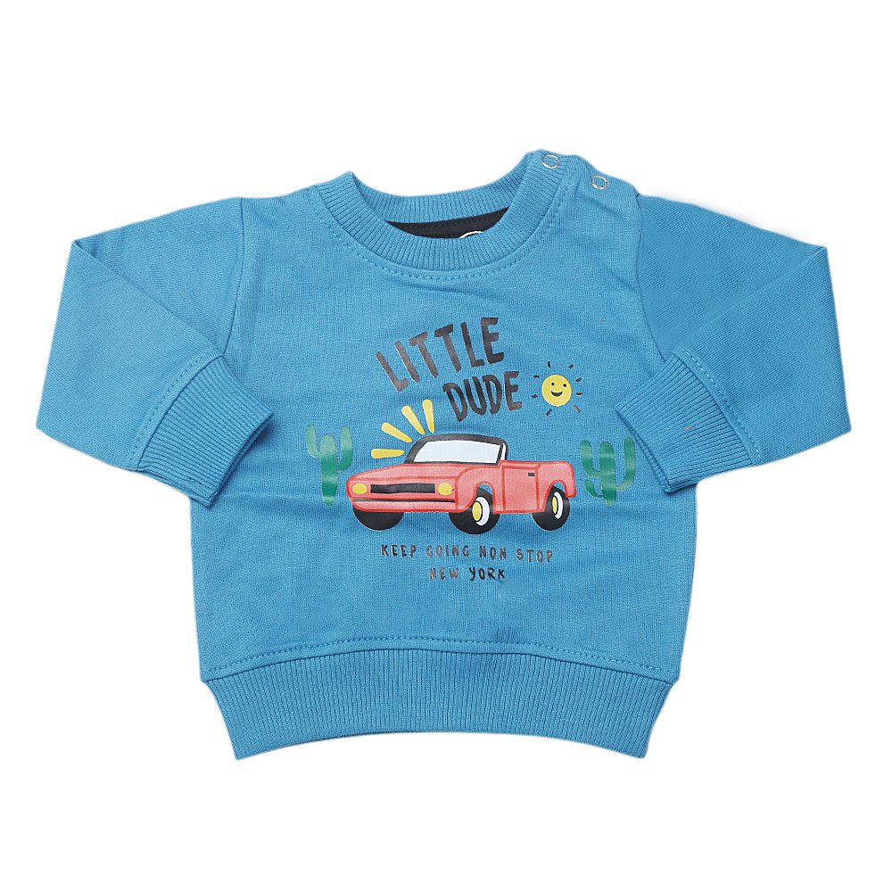 Newborn Boys Sweatshirt - Steel Blue, Kids, New Born Boys Winterwear, Chase Value, Chase Value