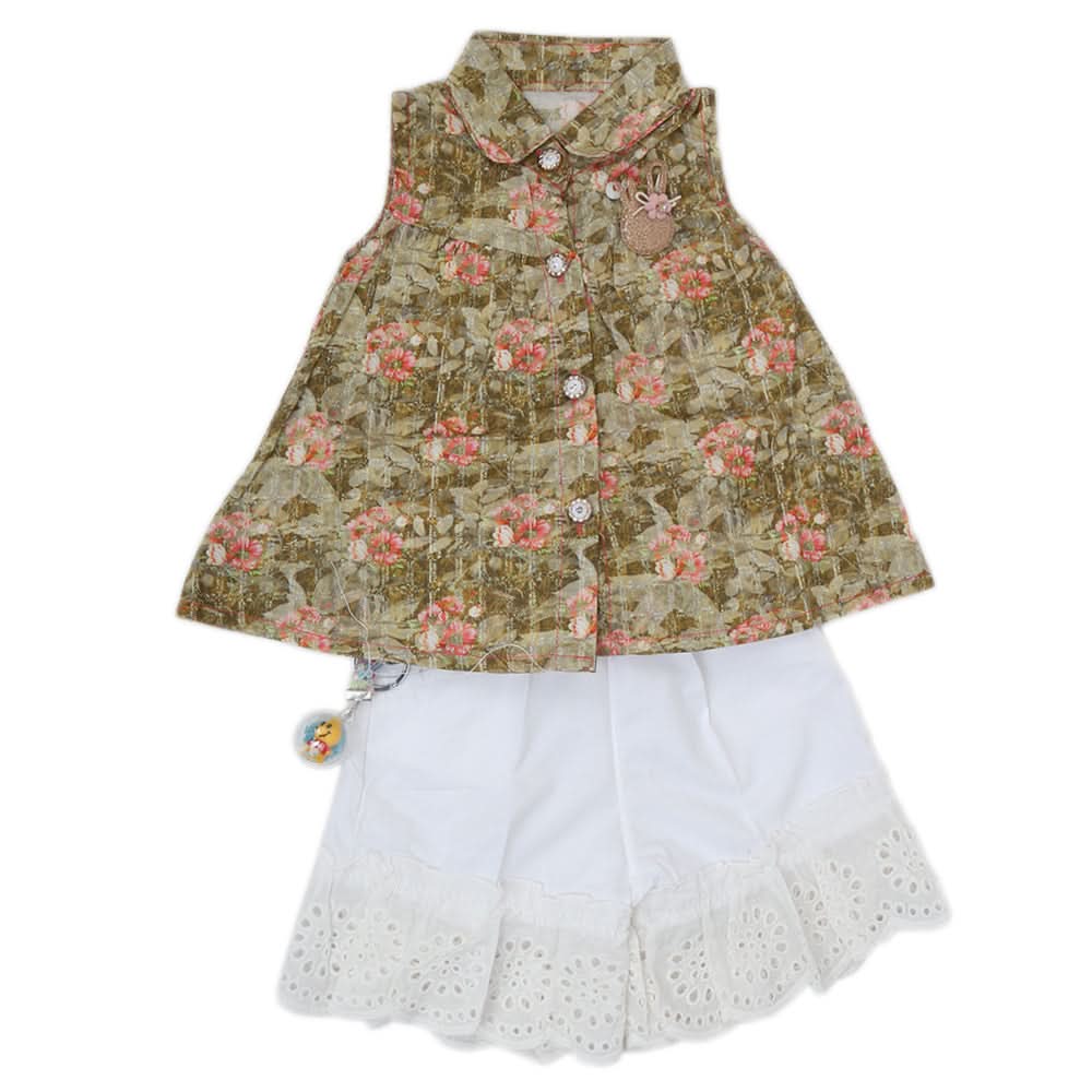 Newborn Girls Half Sleeves Short Suit - Green, Kids, Newborn Girls Sets And Suits, Chase Value, Chase Value