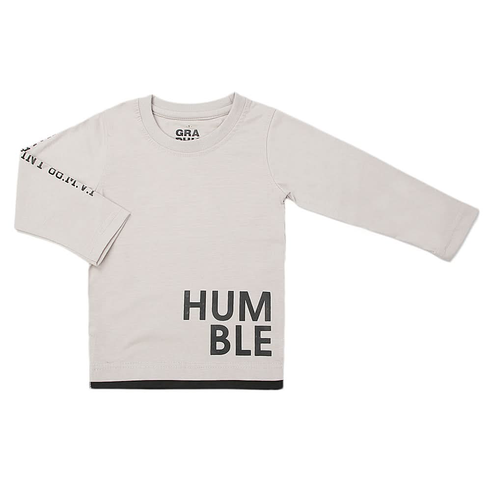 Boy's Full Sleeves T-Shirt 123 - Light Grey, Kids, Boys T-Shirts, Chase Value, Chase Value
