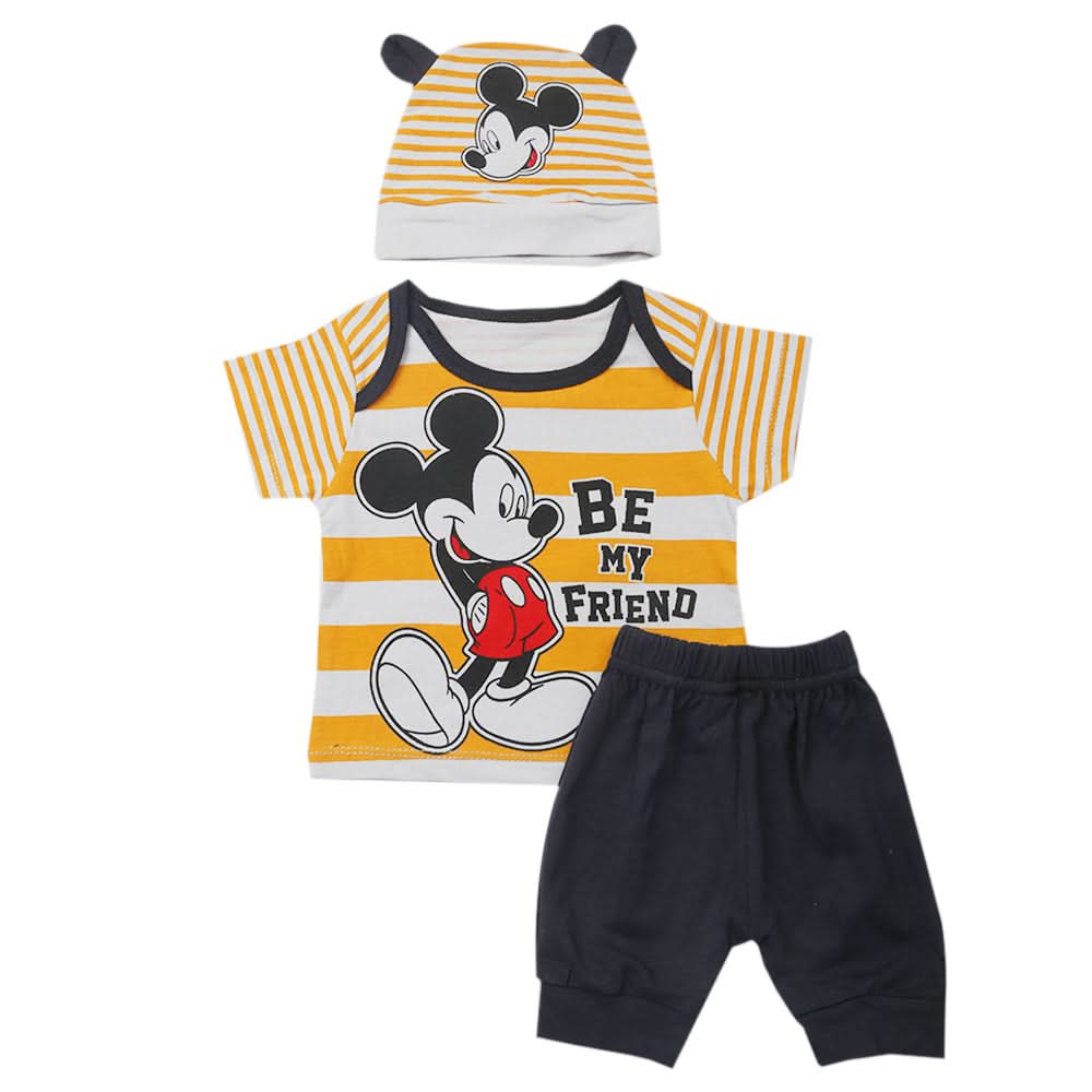 Newborn Boys Half Sleeves Suit - Mustard, Kids, New Born Boys Sets And Suits, Chase Value, Chase Value