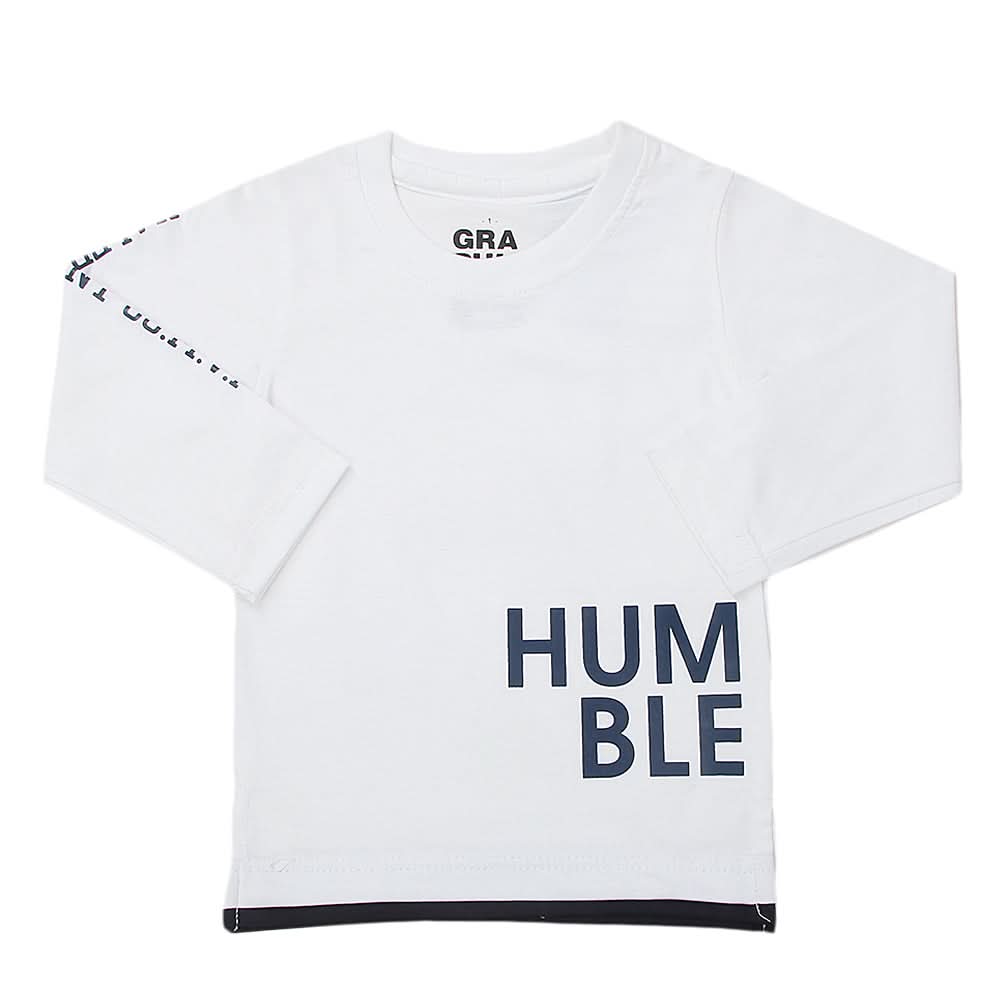 Boy's Full Sleeves T-Shirt 123 - White, Kids, Boys T-Shirts, Chase Value, Chase Value