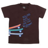 Boys Half Sleeves T-Shirt 3986 - Dark Brown, Kids, Boys T-Shirts, Chase Value, Chase Value