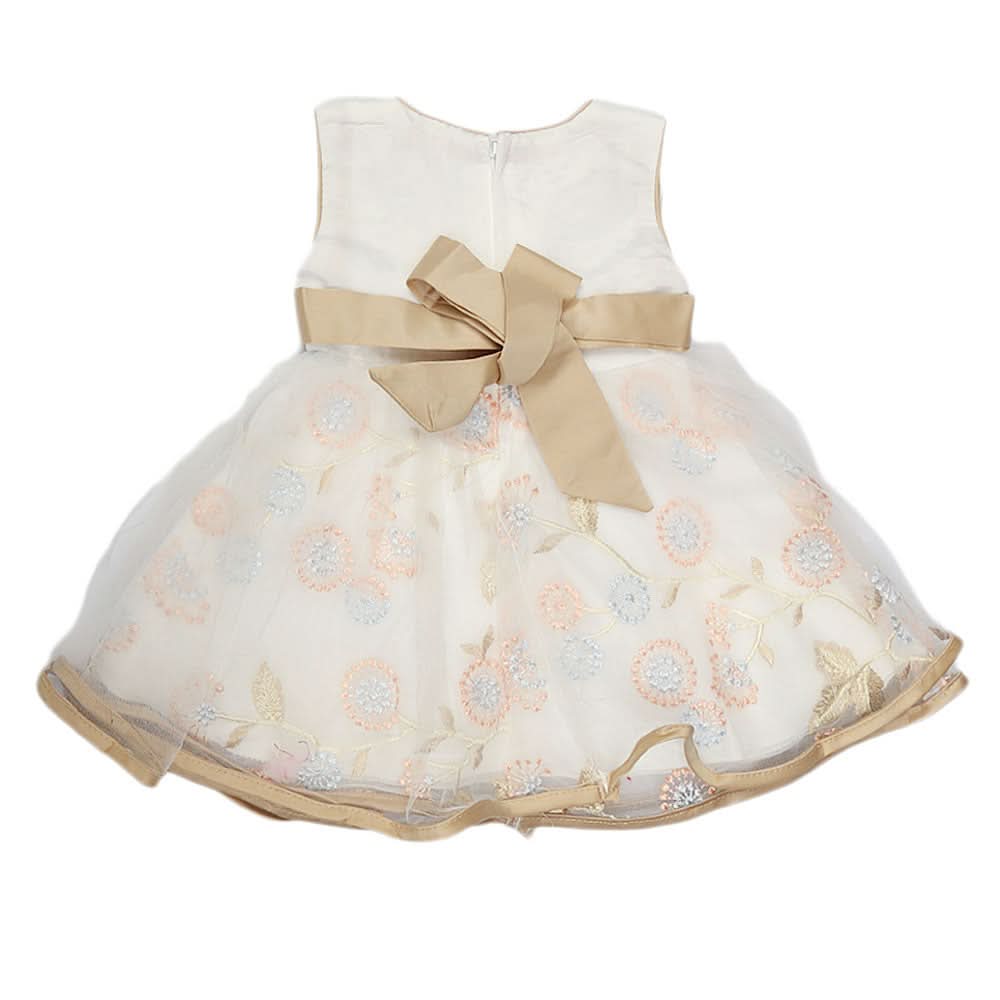 Girls Fancy Frock - A-Beige, Kids, Girls Frocks, Chase Value, Chase Value