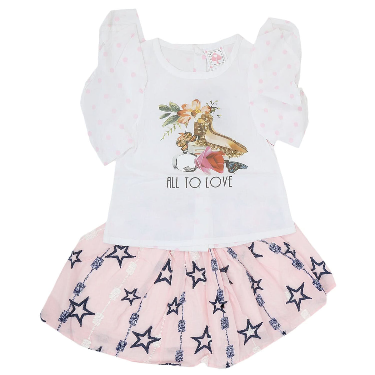 Newborn Girls Half Sleeves Skirt Suit - Pink, Kids, NB Girls Sets And Suits, Chase Value, Chase Value