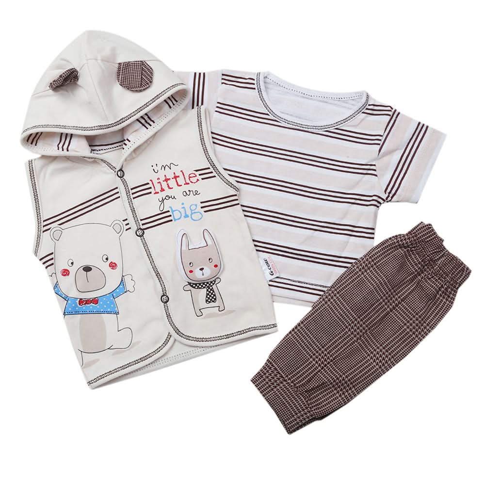 Newborn Boys Half Sleeves Suit - Dark Brown, Kids, Newborn Boys Sets And Suits, Chase Value, Chase Value