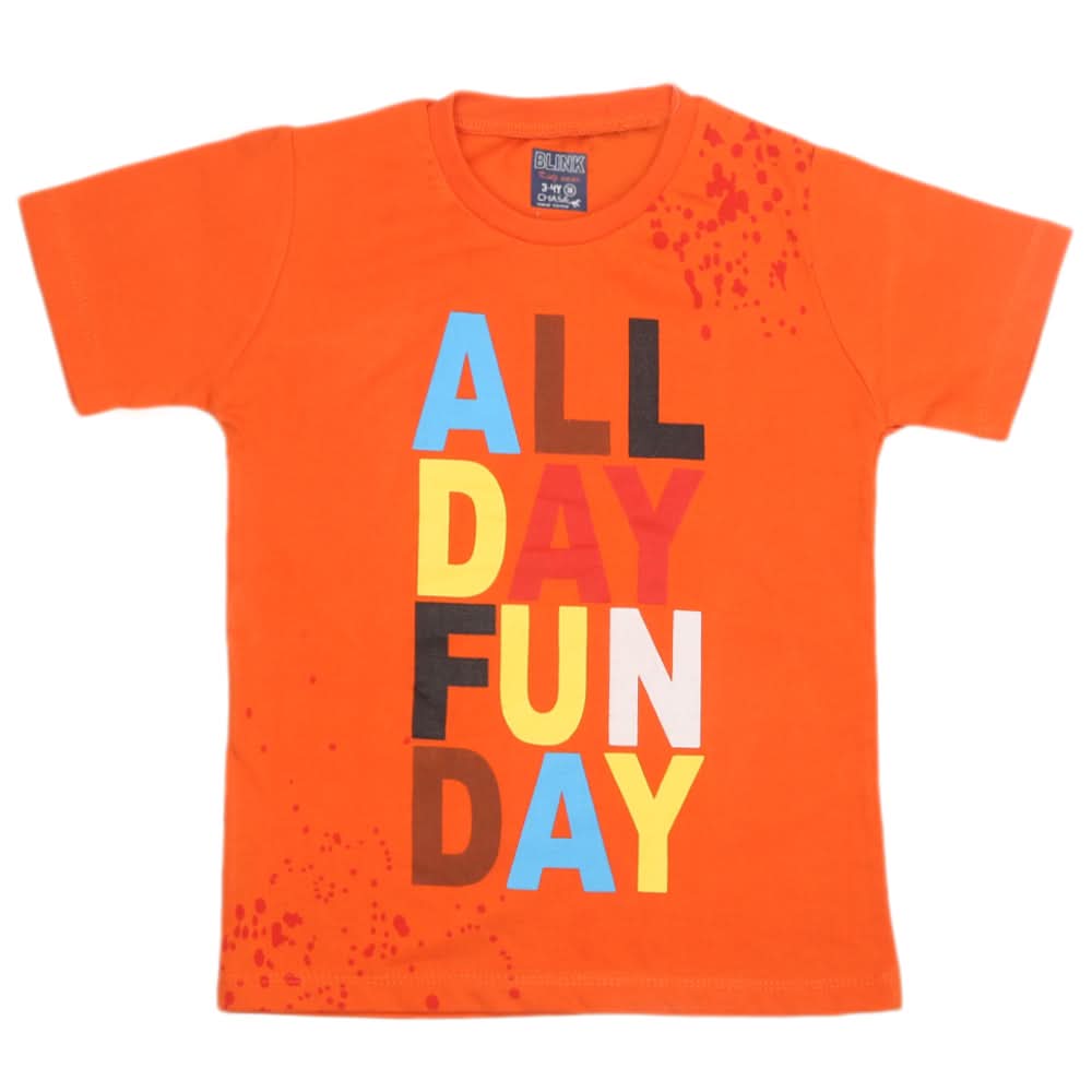 Boys Half Sleeves Jersey T-Shirt - Orange, Kids, Boys T-Shirts, Chase Value, Chase Value