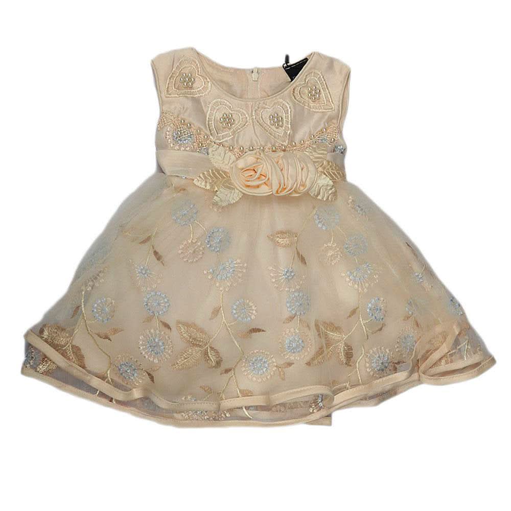 Girls Fancy Frock Beige, Kids, Girls Frocks, Chase Value, Chase Value